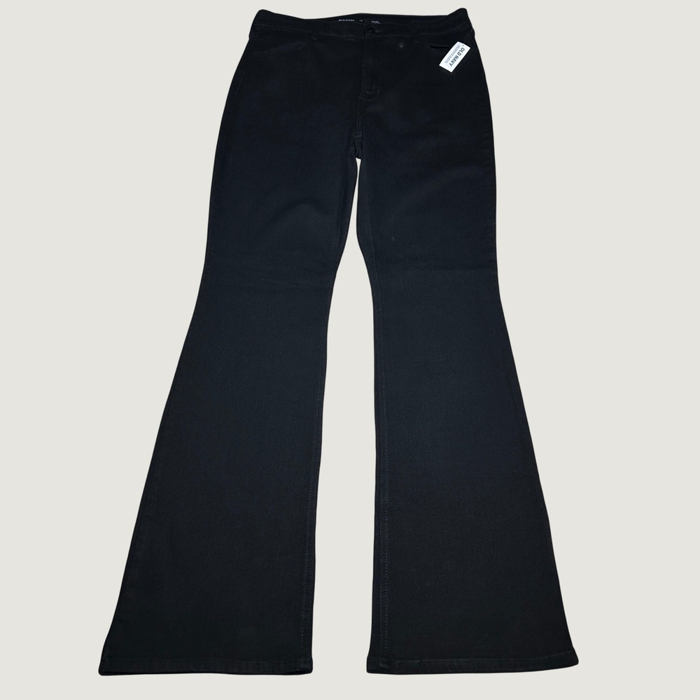 NEW Old Navy Wow Flare Jeans Womens 12 Tall High Rise Stretch Denim Black Jack